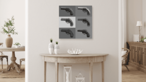 Popart schilderij pistol colors