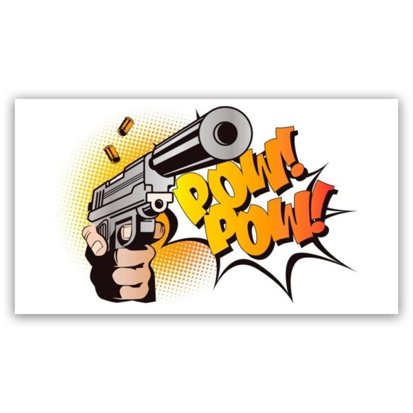 Popart schilderij pow pow