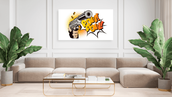 Popart schilderij pow pow