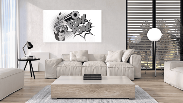 Popart schilderij pow pow