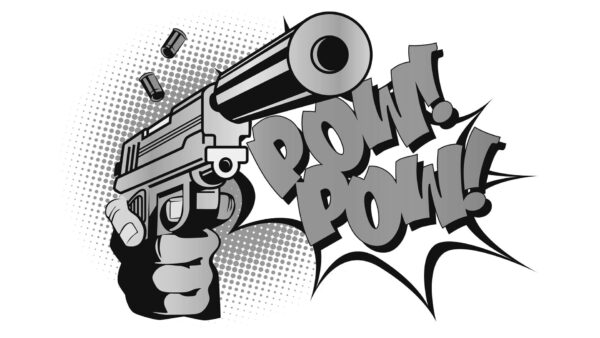 Popart schilderij pow pow