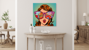 Popart schilderij sunglass girl
