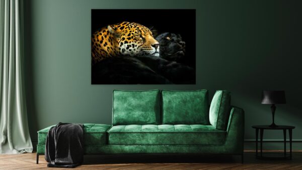 Twee panters schilderij