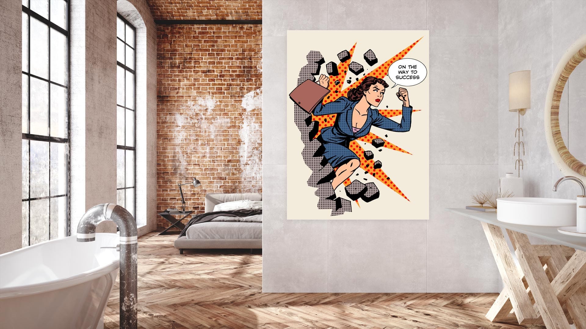 Popart schilderij on the way to success