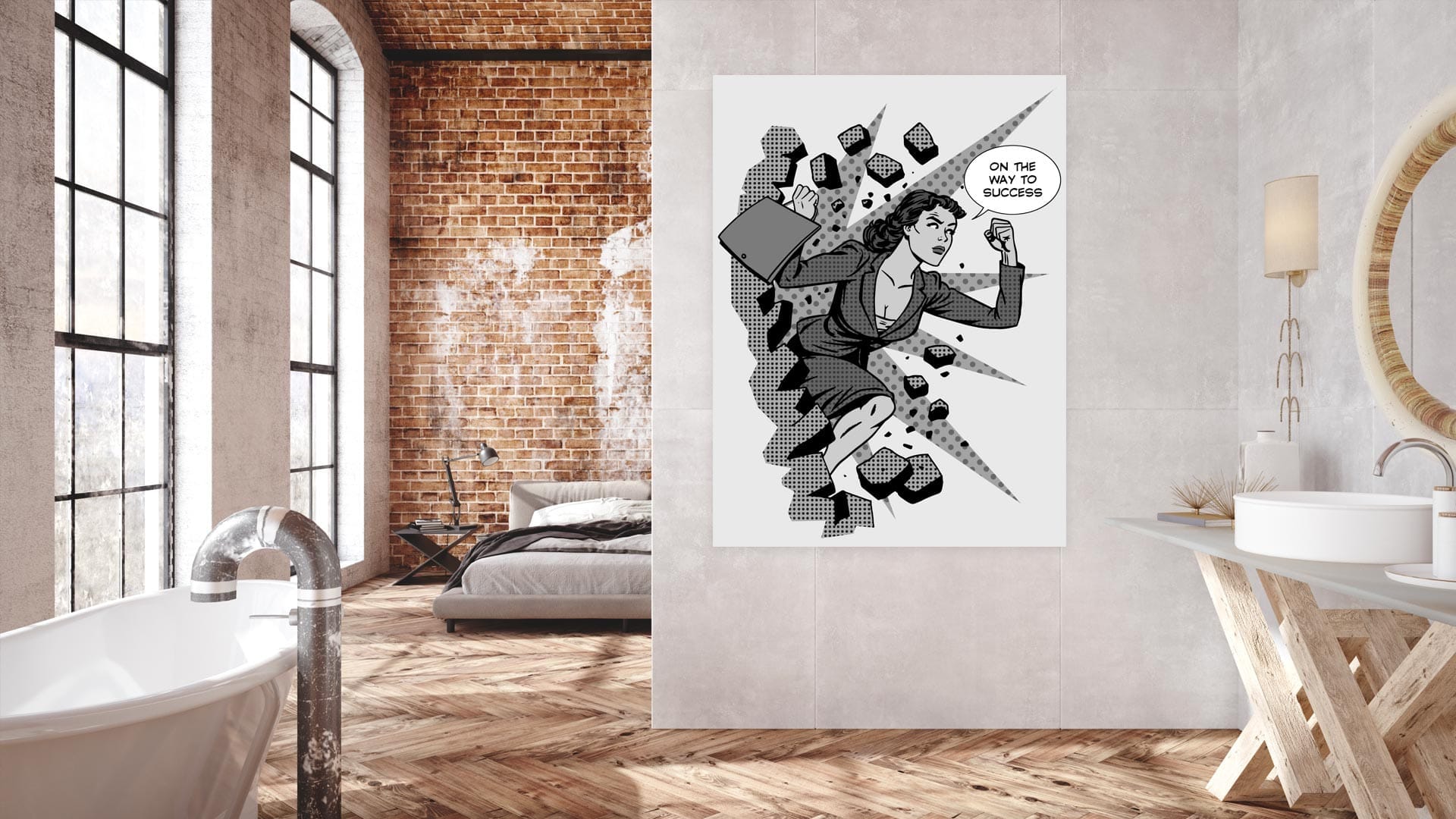 Popart schilderij on the way to success