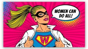 Popart schilderij woman can do all