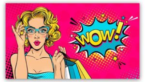 Popart schilderij wow