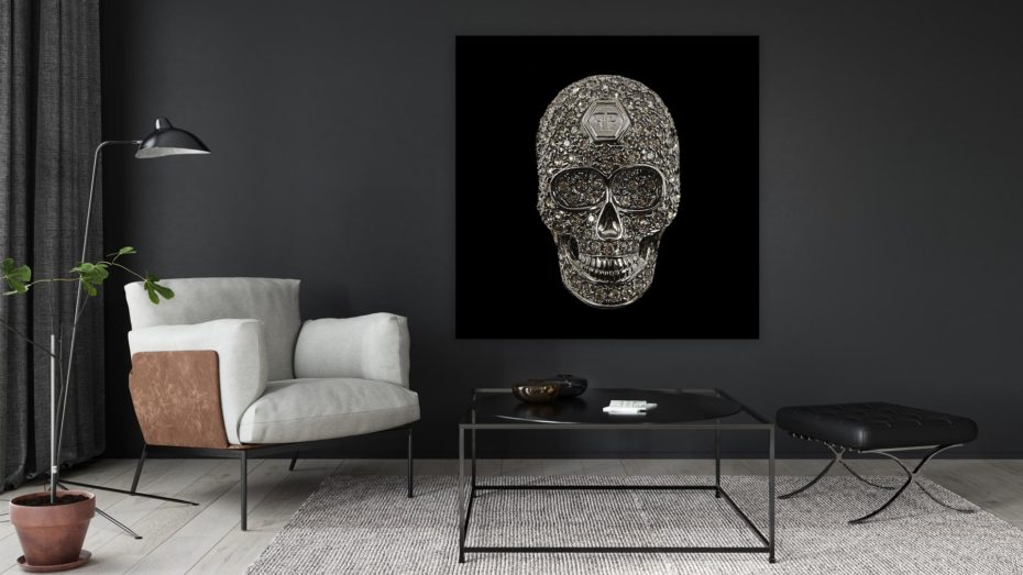 Black skull schilderij