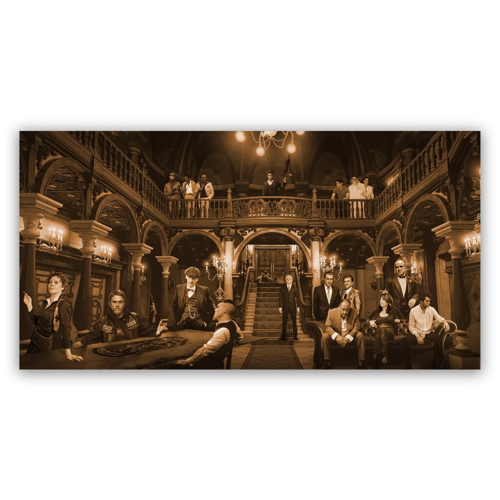 sepia-zonder-geld-zonder-tijger-goodfellas The Gangsters reunion popartschilderij