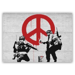Banksy soldier peace schilderij