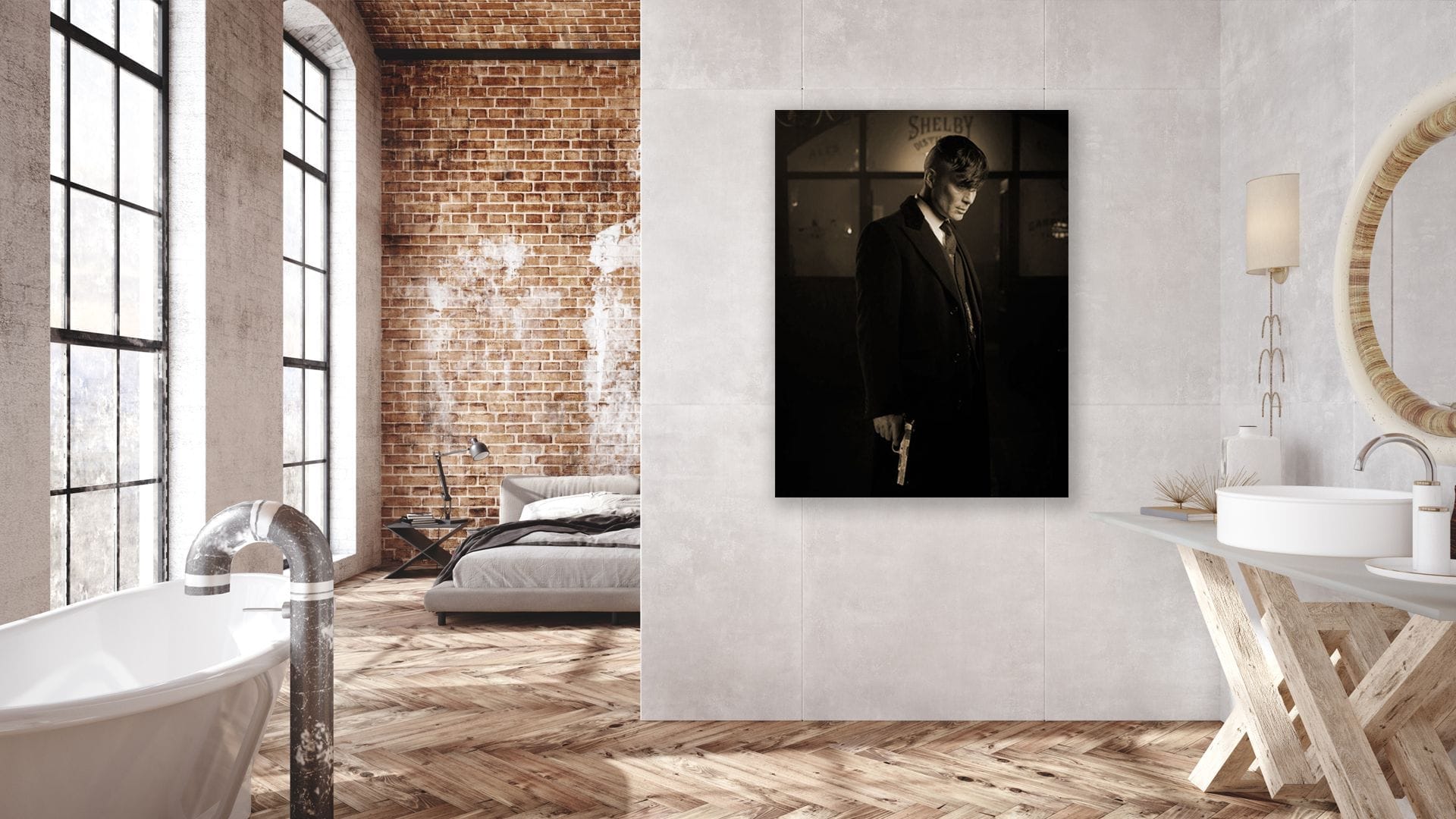 Peaky Blinders Tommy Gun schilderij