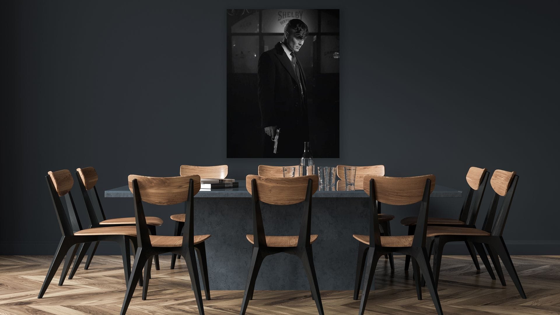 Peaky Blinders Tommy Gun schilderij