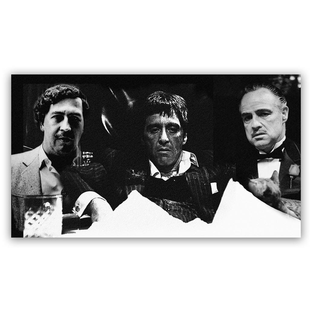 escobar, montana en corleone schilderij