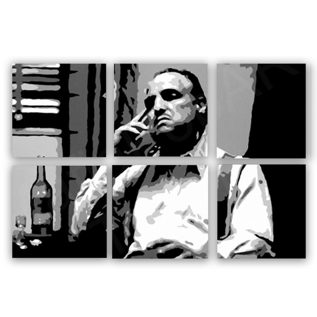 Marlon Brando Godfather 6 luik schilderij