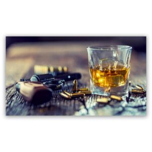 gun and whiskey 1 schilderij popartschilderijen