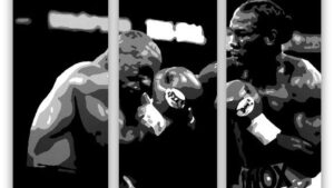 mike tyson / lennox 3 luik schilderij