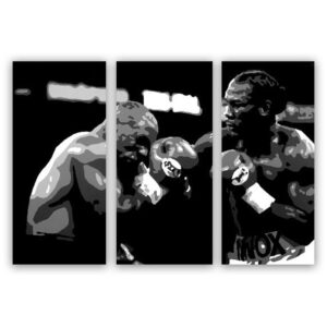 mike tyson / lennox 3 luik schilderij