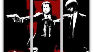 pulp fiction 3 luik schilderij