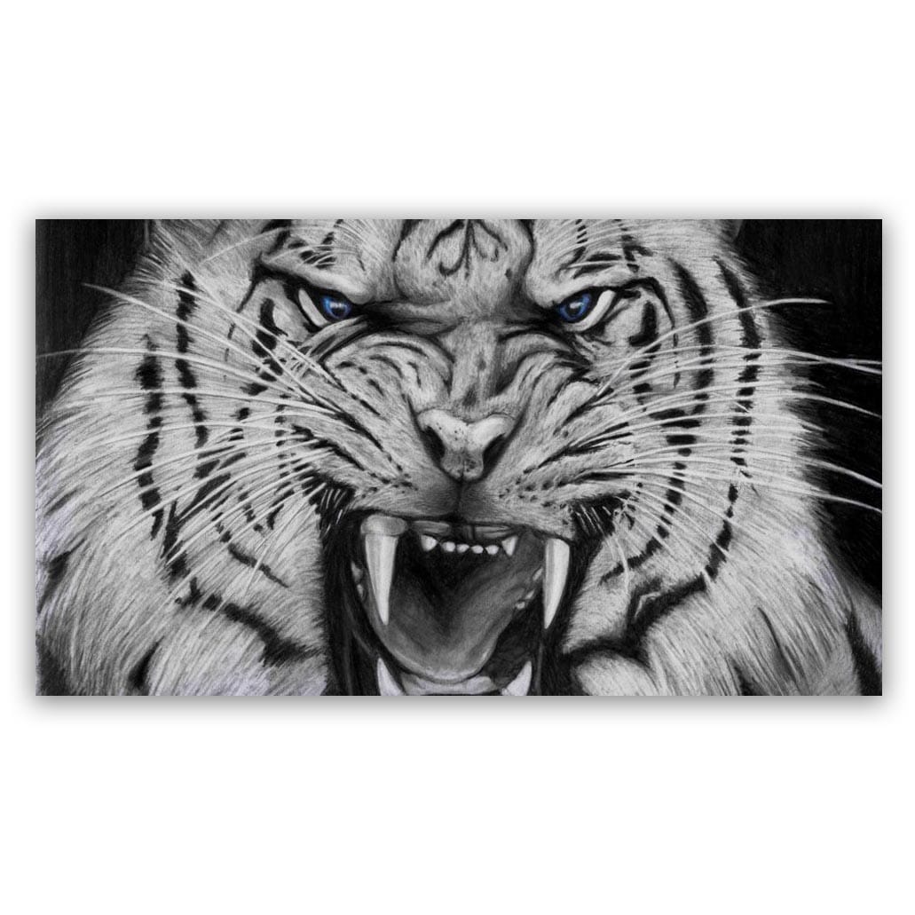 white tiger 3 schilderij
