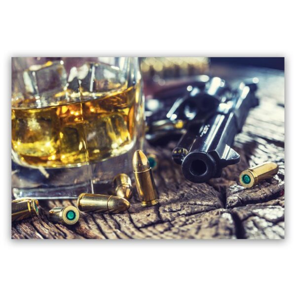 gun whiskey 2 schilderij