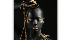 Zwart met Gouden Vrouw schilderij