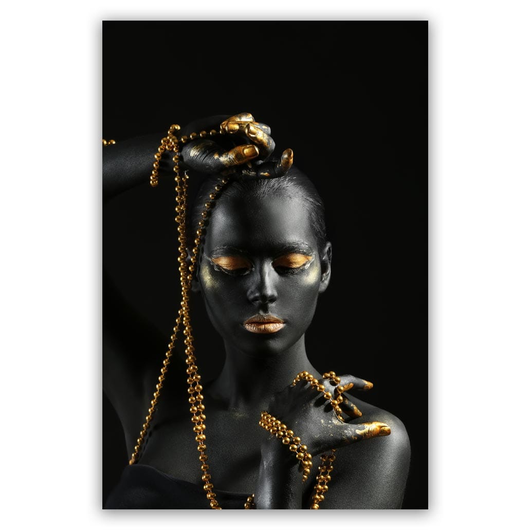 Zwart met Gouden Vrouw schilderij
