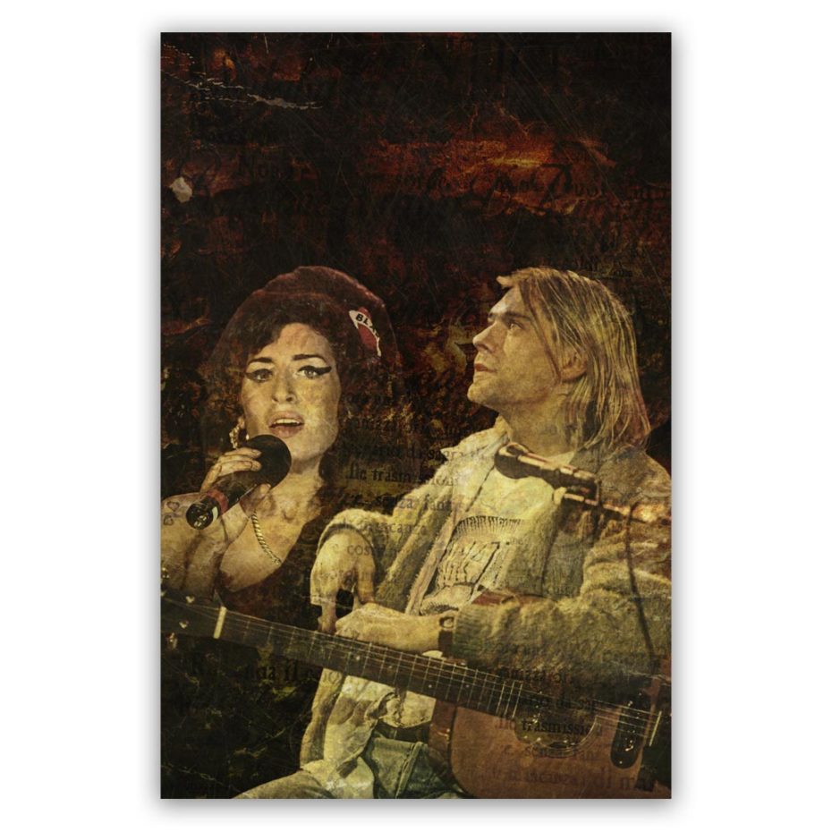 Amy Winehouse en Kurt Cobain schilderij