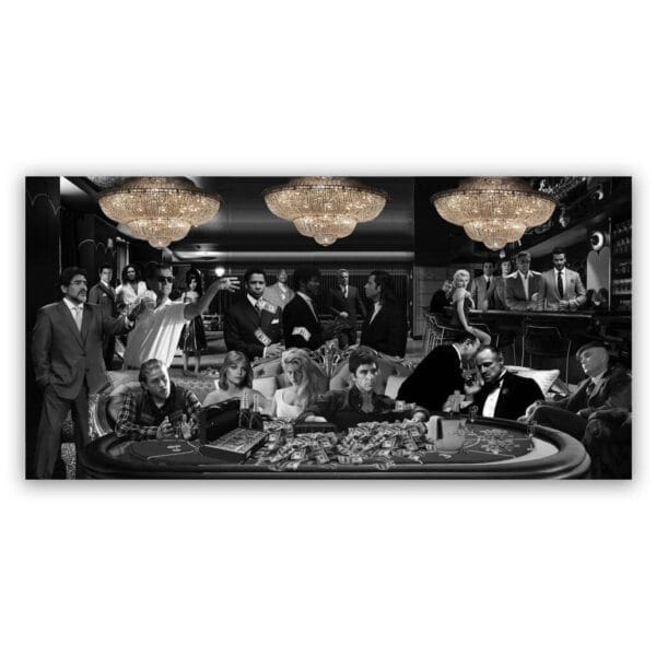 Icons Casinon Night Zwart-wit met kroonluchter