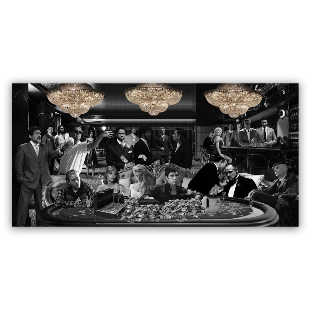 interior-gamble-bw-highlight Icons Casinon Night Zwart-wit met kroonluchter