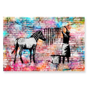 Colorful Washington Zebra Banksy
